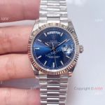 Swiss 3255 Replica Rolex Day Date 36mm Watch Stainless Steel President Blue Dial